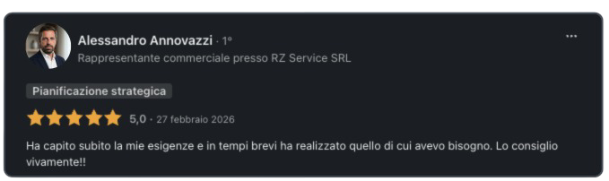 Recensione LinkedIn di Alessandro Annovazzi su Buffoli Software
